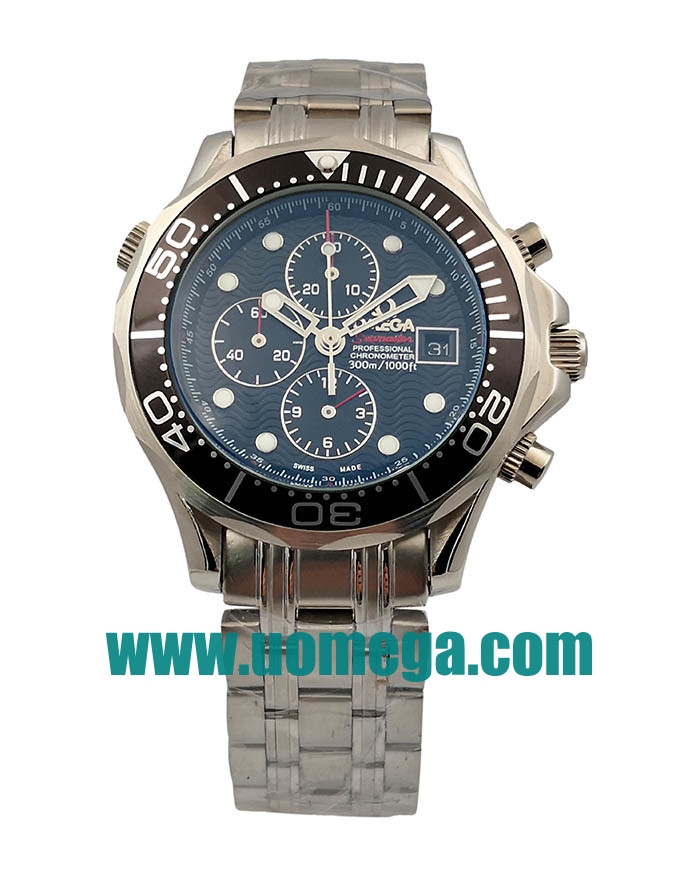 41.5MM UK Omega Seamaster Chrono Diver 213.30.42.40.01.001 Black Dials Replica Watches