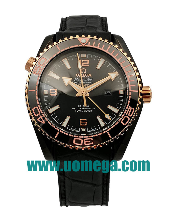 44.5MM UK Omega Seamaster Planet Ocean 215.63.46.22.01.001 Black Dials Replica Watches