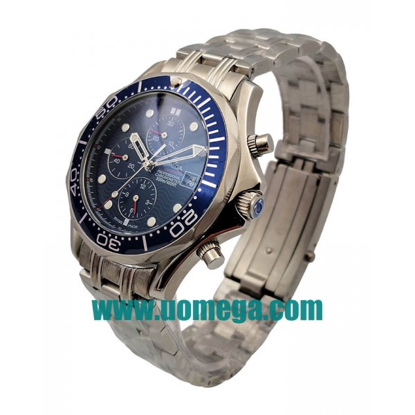 41.5MM UK Omega Seamaster Chrono Diver 2599.80.00 Blue Dials Replica Watches
