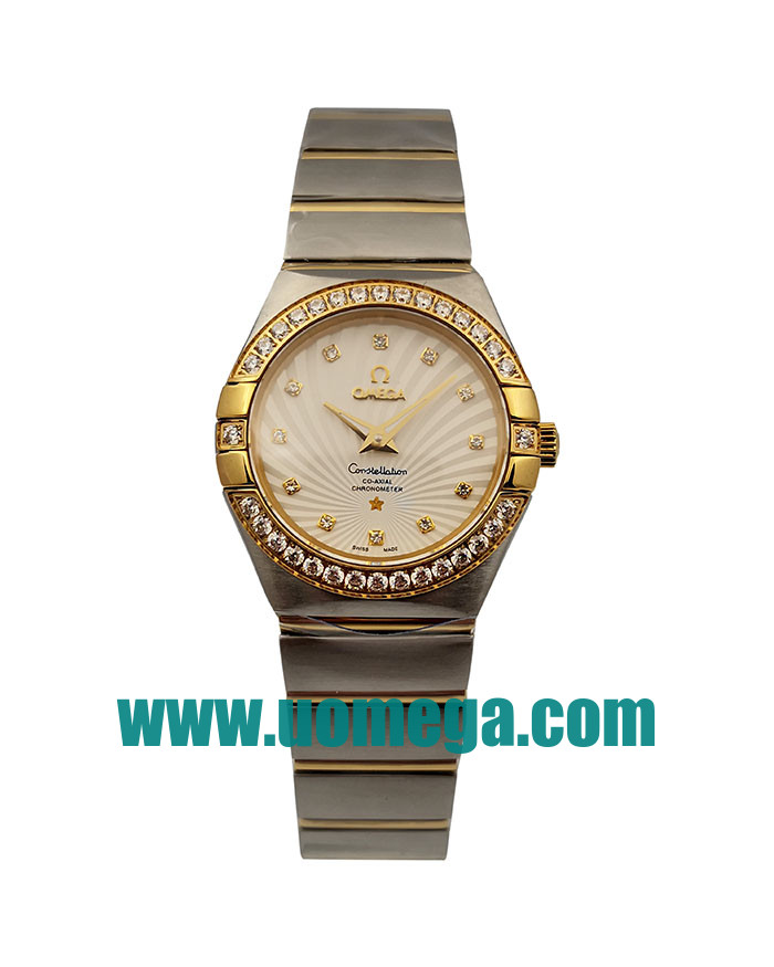 28MM UK Omega Constellation 123.25.27.60.55.008 White Mother Of Pearl Dials Replica Watches