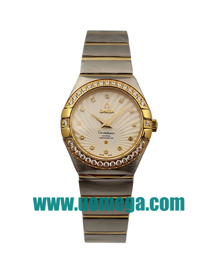 28MM UK Omega Constellation 123.25.27.60.55.008 White Mother Of Pearl Dials Replica Watches