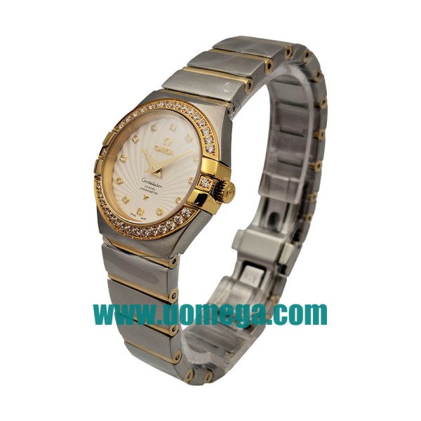 28MM UK Omega Constellation 123.25.27.60.55.008 White Mother Of Pearl Dials Replica Watches