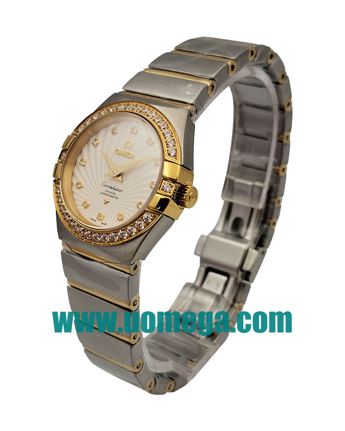 28MM UK Omega Constellation 123.25.27.60.55.008 White Mother Of Pearl Dials Replica Watches