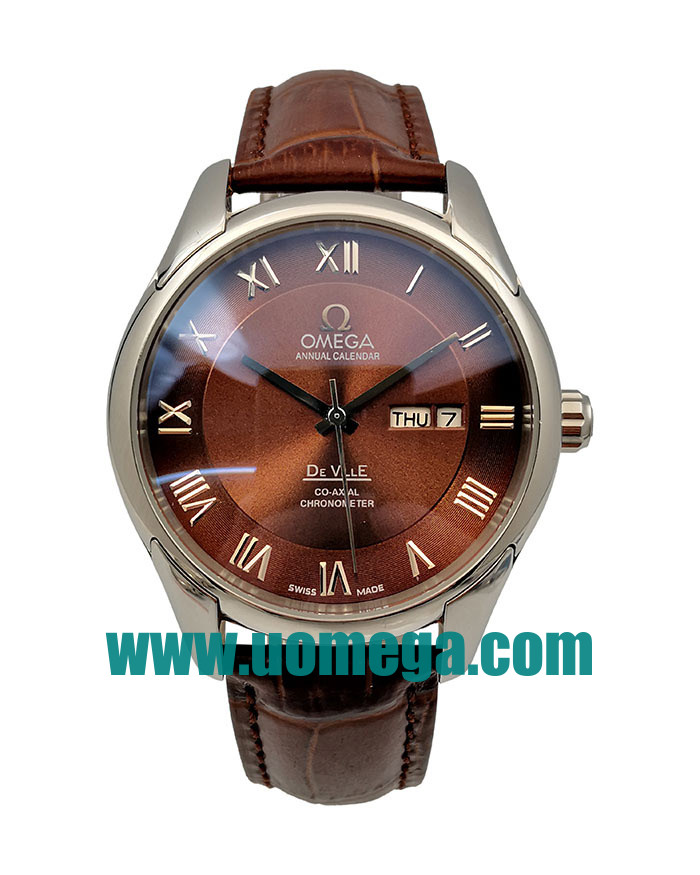 41MM UK Omega De Ville Hour Vision 431.13.41.22.01.001 Brown Dials Replica Watches