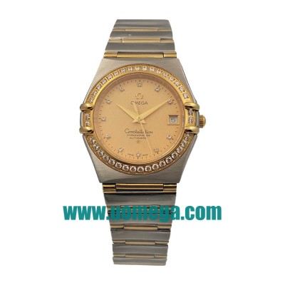 36MM UK Omega Constellation 1207.15.00 Golden Dials Replica Watches