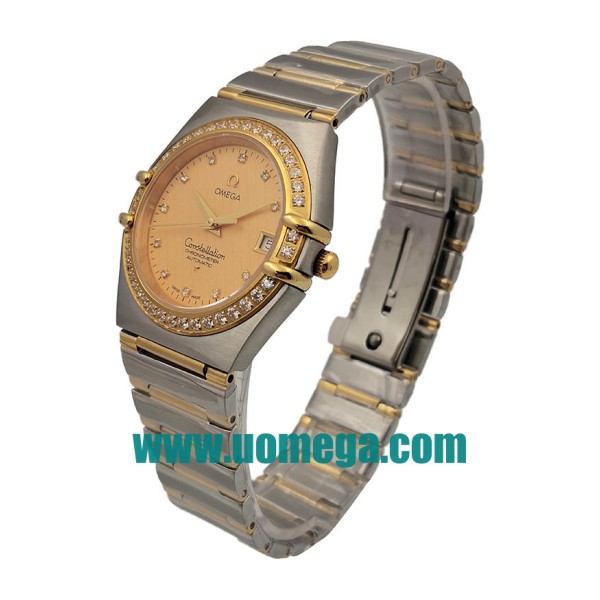 36MM UK Omega Constellation 1207.15.00 Golden Dials Replica Watches