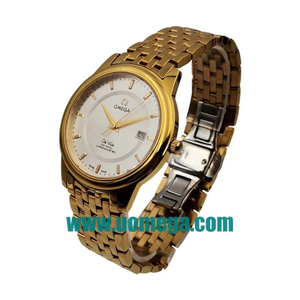 36.5MM UK Omega De Ville Prestige 4174.31.00 Silver Dials Replica Watches