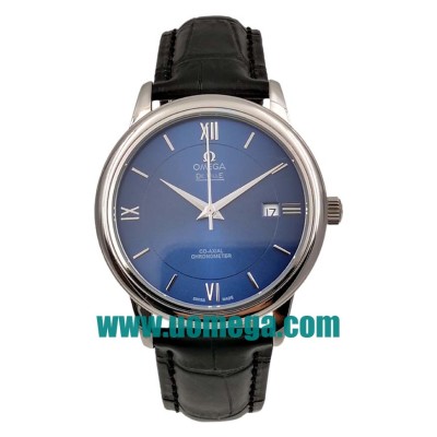 39.5MM UK Omega De Ville Hour Vision 424.13.40.20.03.001 Blue Dials Replica Watches