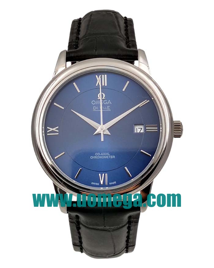 39.5MM UK Omega De Ville Hour Vision 424.13.40.20.03.001 Blue Dials Replica Watches