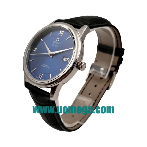 39.5MM UK Omega De Ville Hour Vision 424.13.40.20.03.001 Blue Dials Replica Watches