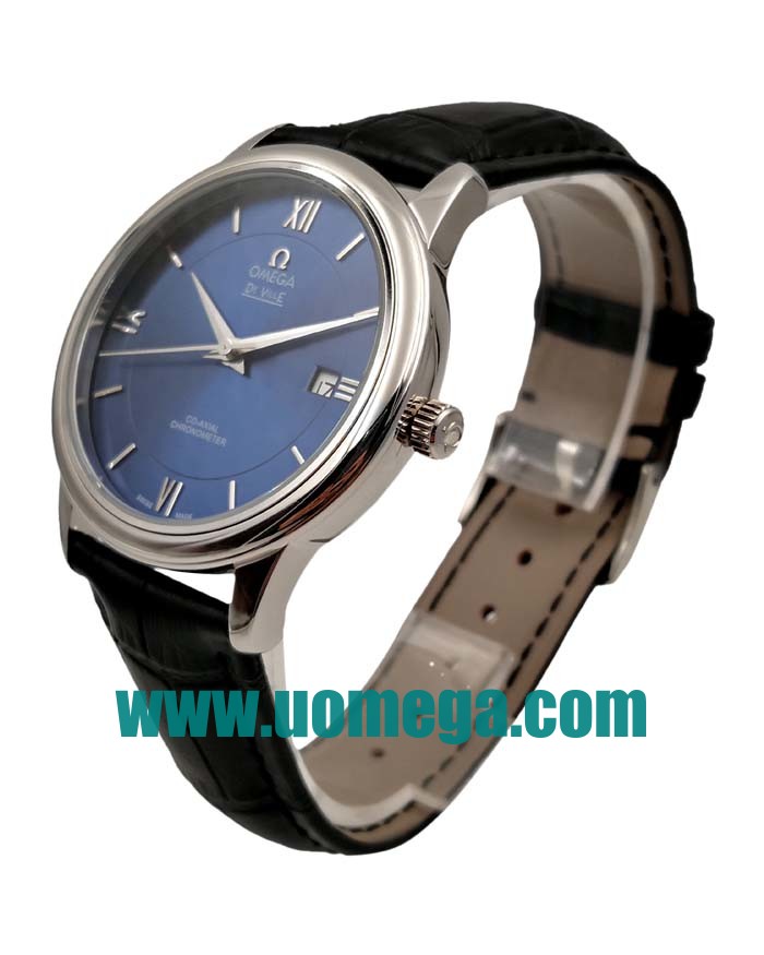 39.5MM UK Omega De Ville Hour Vision 424.13.40.20.03.001 Blue Dials Replica Watches