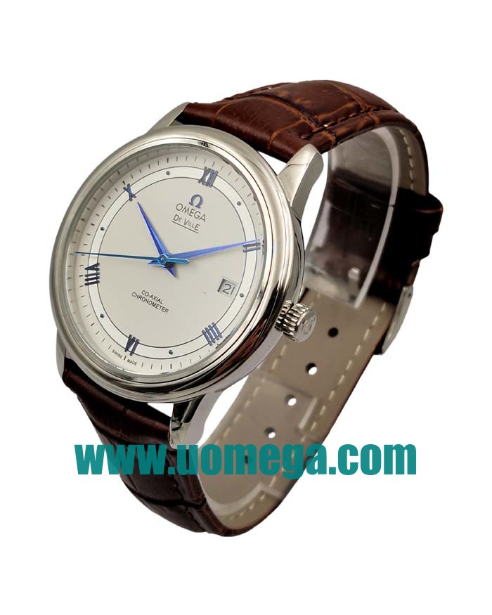 39.5MM UK Omega De Ville Hour Vision 424.13.40.20.02.002 White Dials Replica Watches